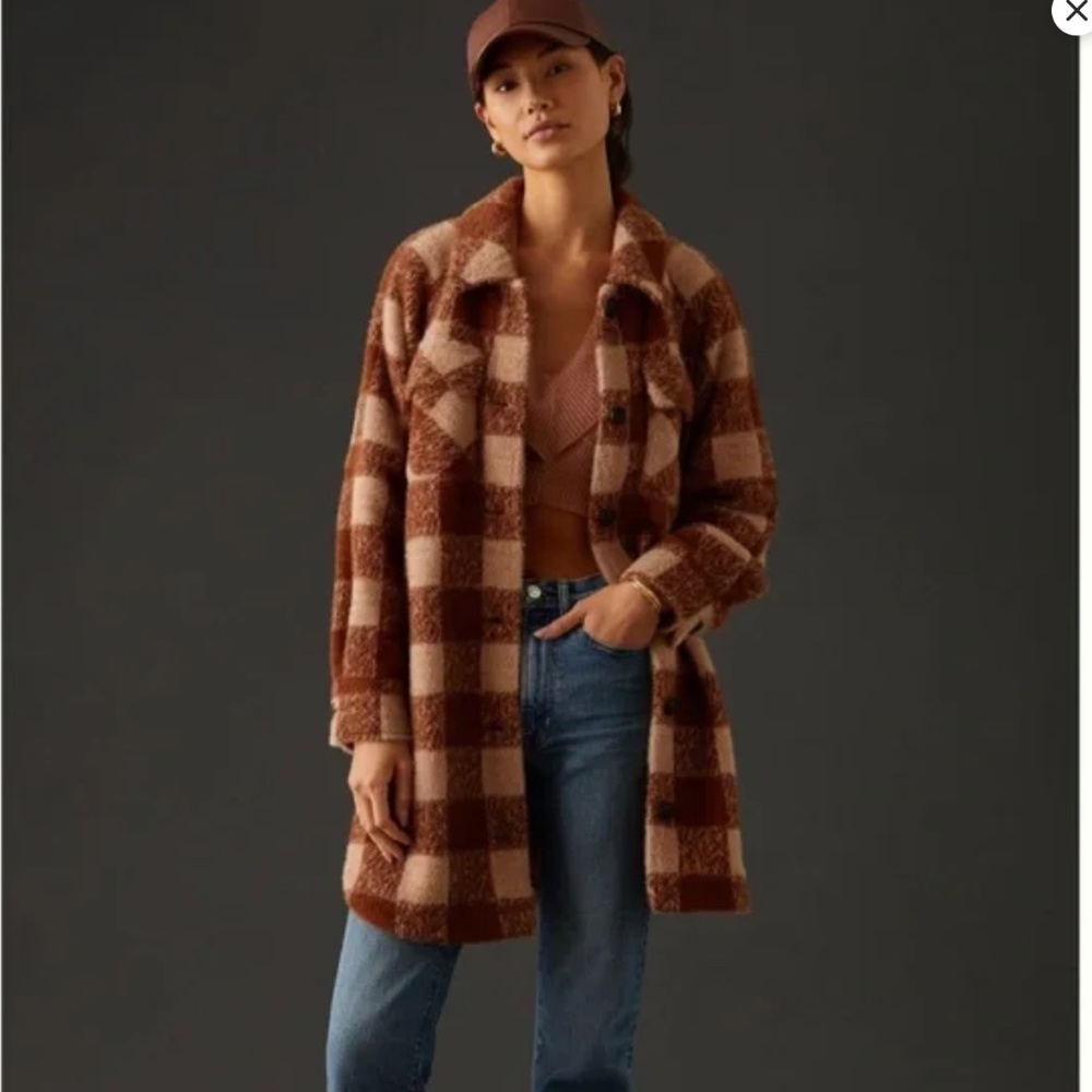 Anthropologie Greylin Longline Knit Shirt Jacket